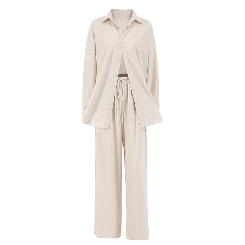 2023 Summer Cotton-Linen Two-Piece Women's Set