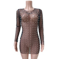 Spring/Summer Women's Fashion Sheer Pearl Beach Dress(multi colors) Available