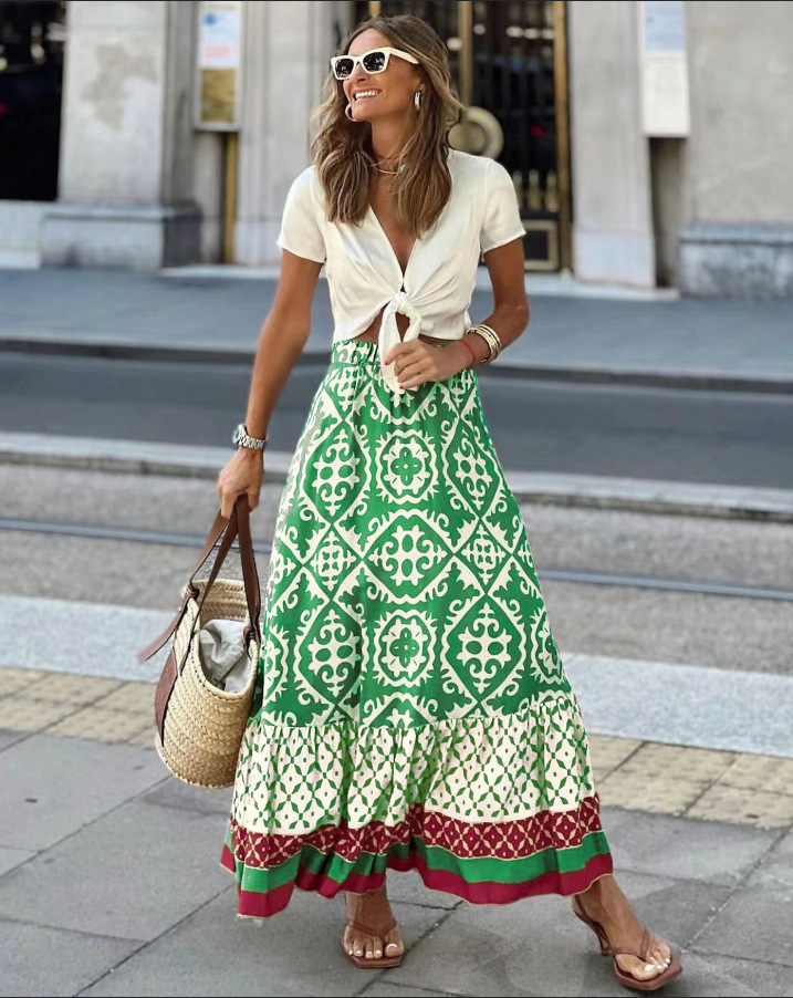 Printed Summer Swing Flow Skirts