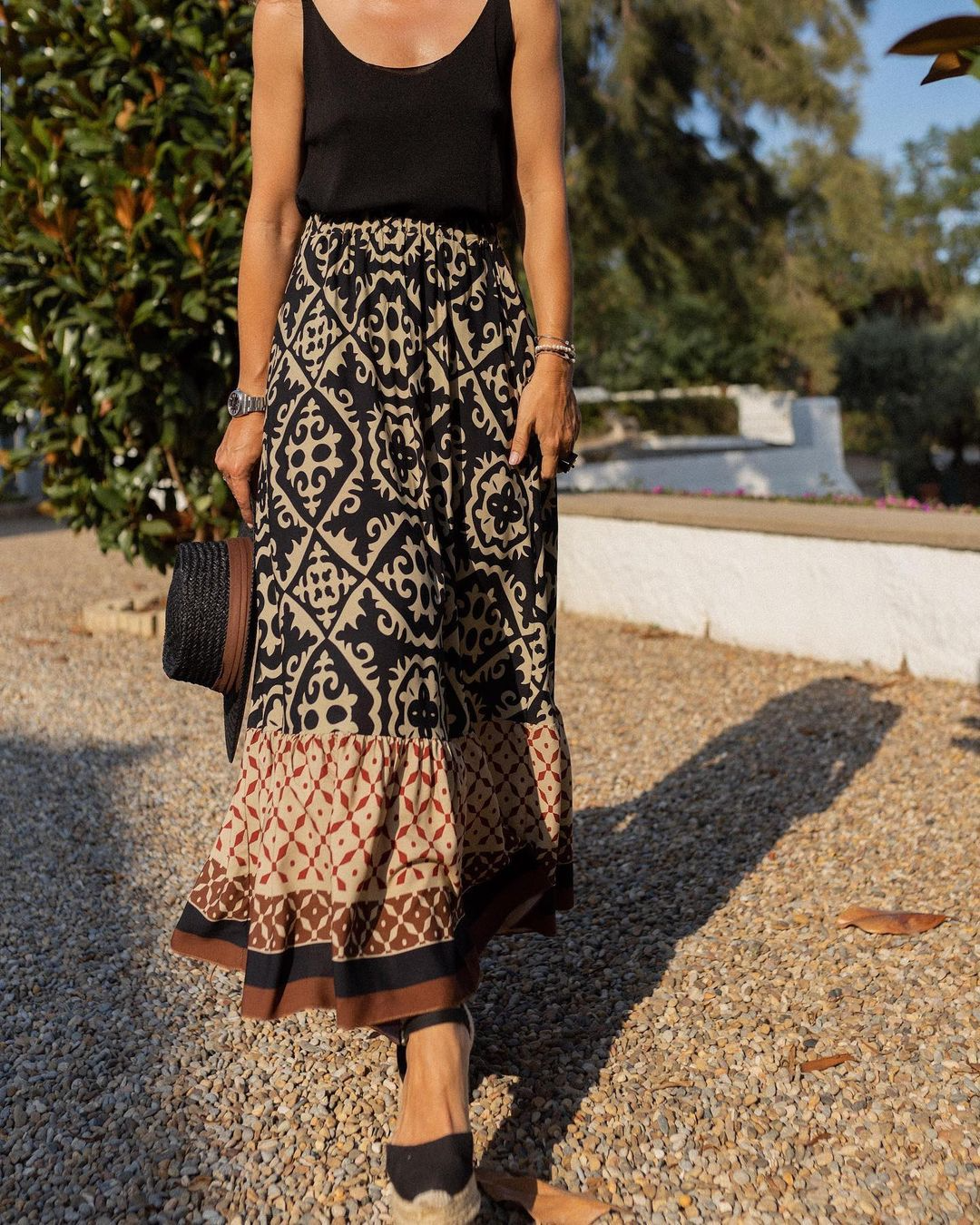 Printed Summer Swing Flow Skirts