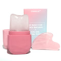 VANALIA Skin Radiance Ice Roller & Gua Sha Set - Beauty Enhancement Tools (Pink)