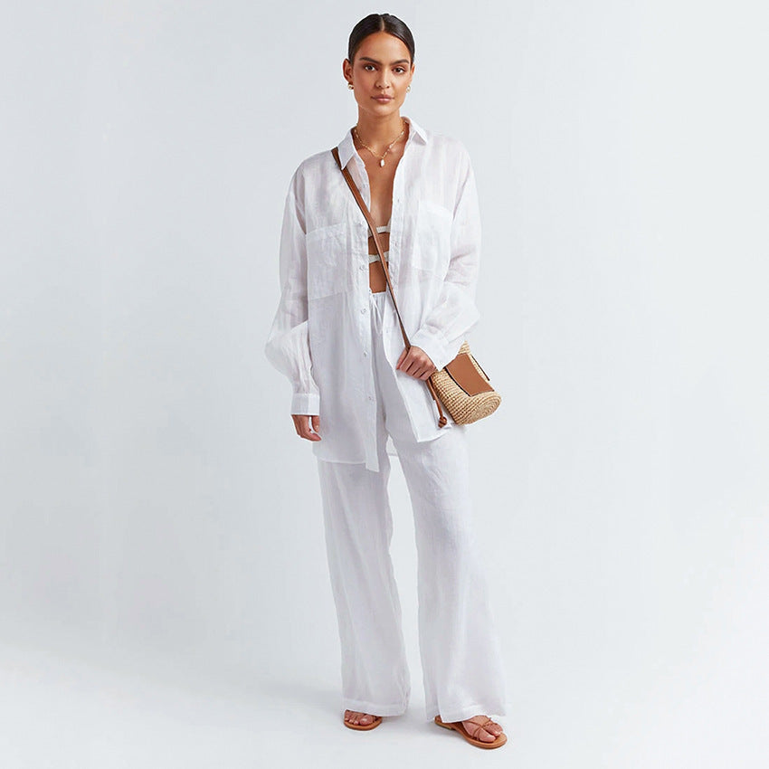 2023 Summer Cotton-Linen Two-Piece Women's Set