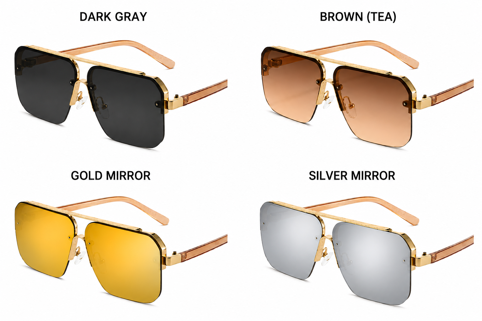 Trendy Fashion Sunglasses (four colors available)