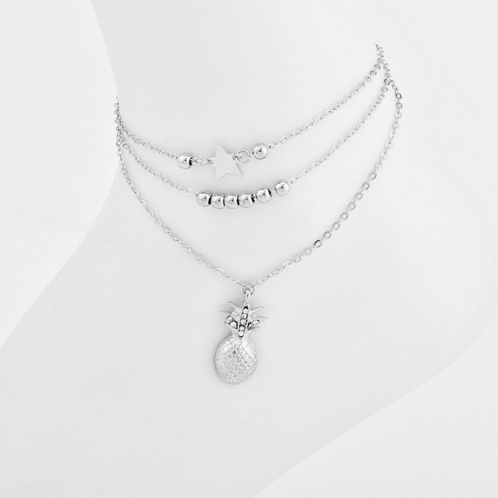 Pineapple Pendant Beaded Anklet Summer Beach Fashion