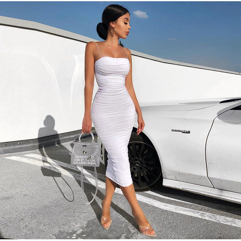 Summer Fashion Women's Ruched Maxi Dress (2019)