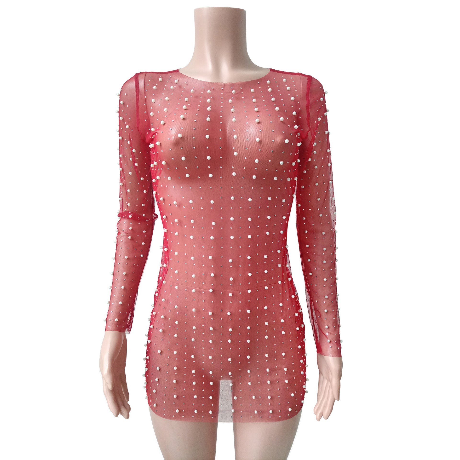 Spring/Summer Women's Fashion Sheer Pearl Beach Dress(multi colors) Available