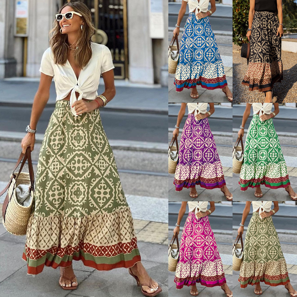 Printed Summer Swing Flow Skirts