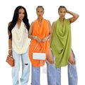 The Olive Cascade Drape Top