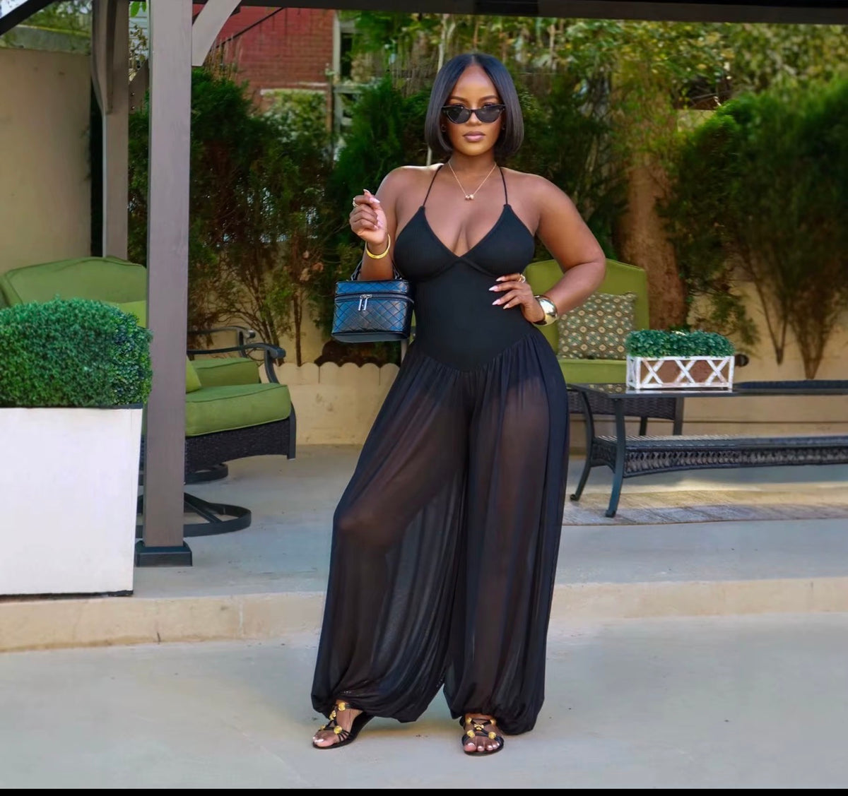 CALEE Noir Luxe Jumpsuit (multi color)