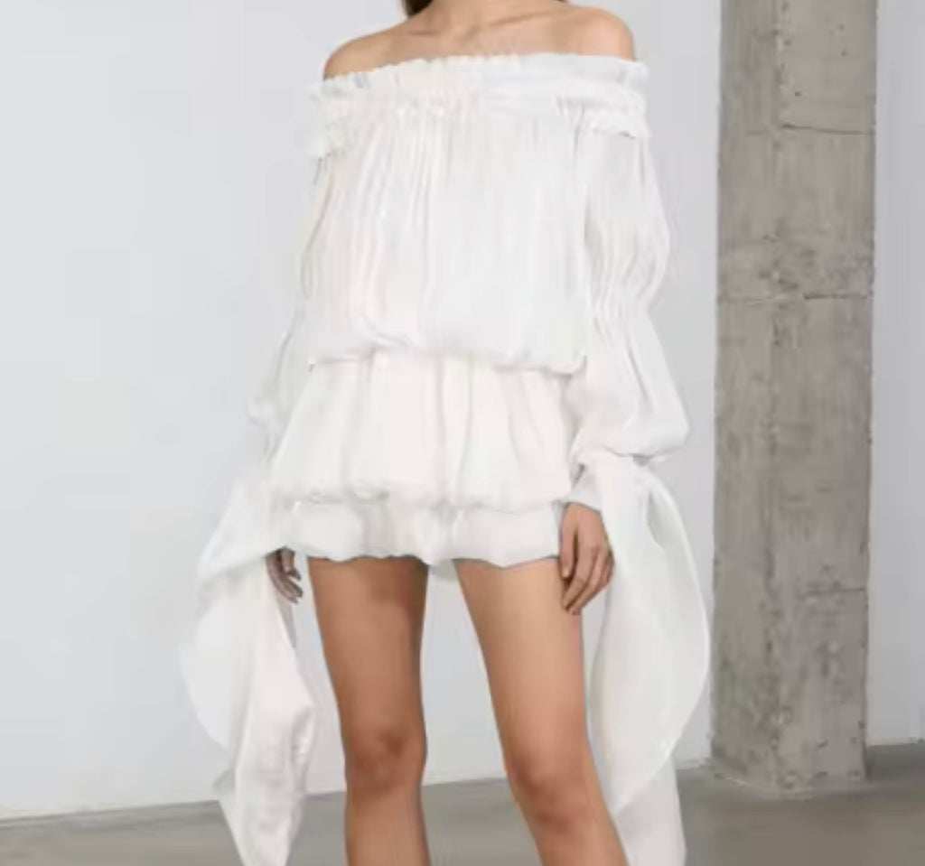 CALEE Golden Glow Off-Shoulder Blouse