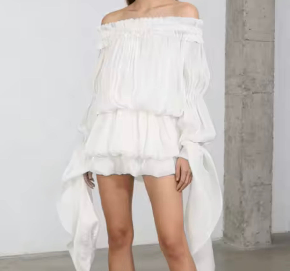 CALEE Golden Glow Off-Shoulder Blouse