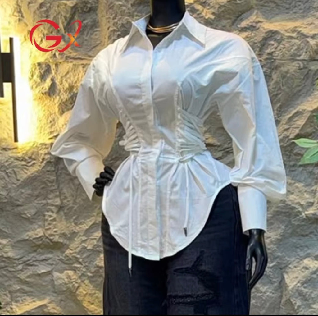 The Sculpted Waist Corset Shirt.