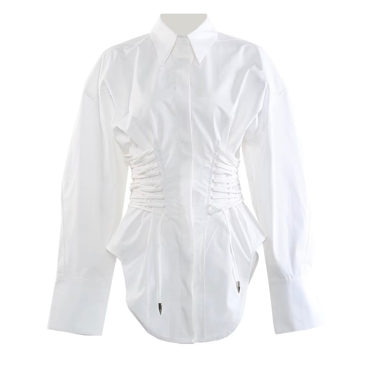 The Sculpted Waist Corset Shirt.