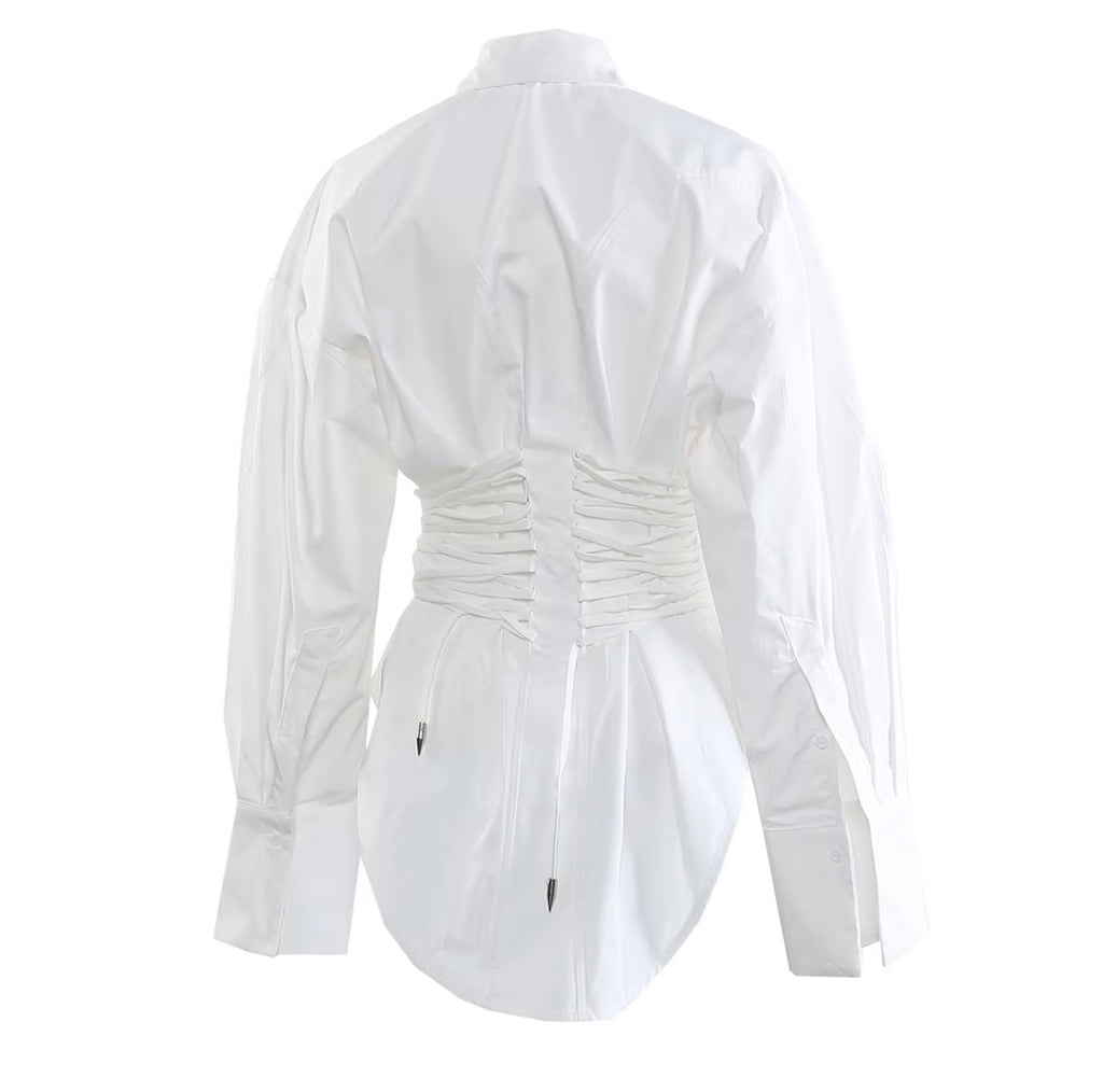 The Sculpted Waist Corset Shirt.