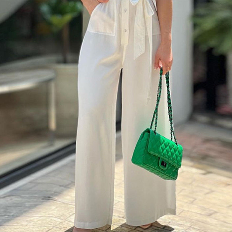 Summer Women's Fashion Short Sleeve Flare leg Jumpsuit