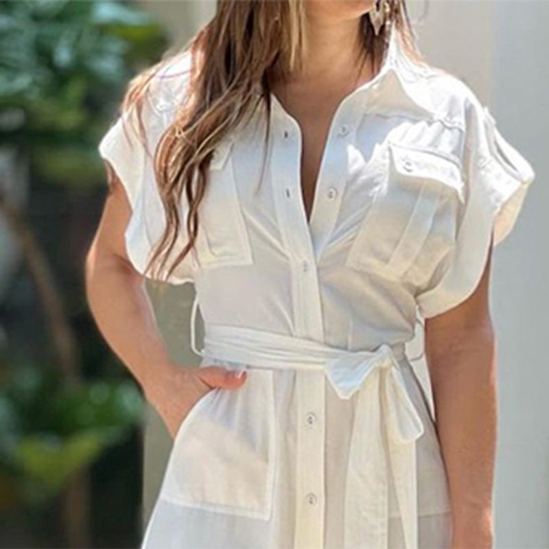 Summer Women's Fashion Short Sleeve Flare leg Jumpsuit