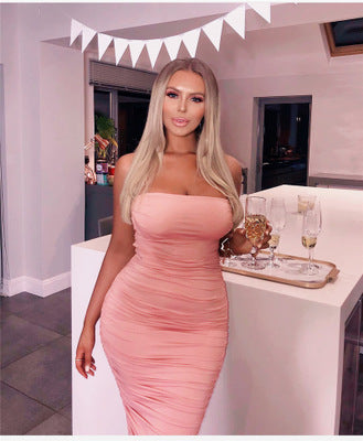 Summer Fashion Women's Ruched Maxi Dress (2019)