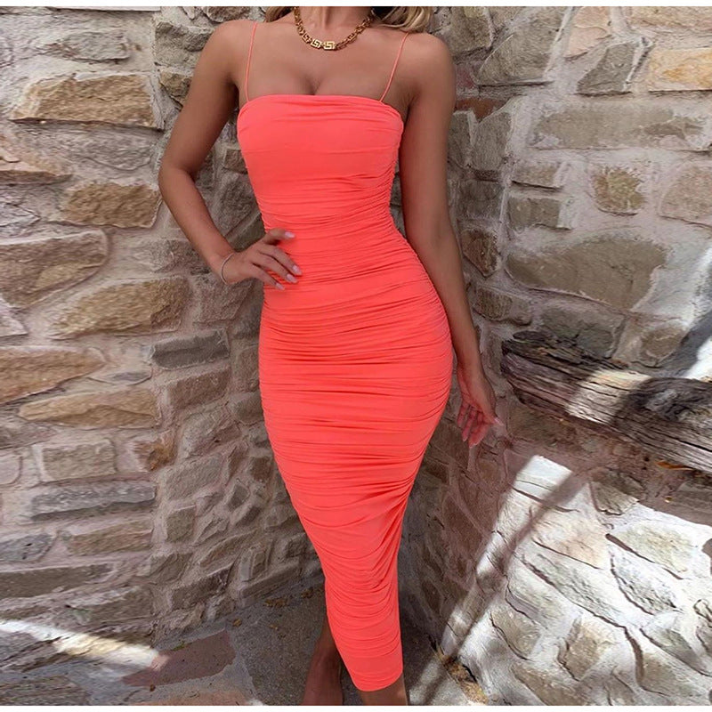 Summer Fashion Women's Ruched Maxi Dress (2019)