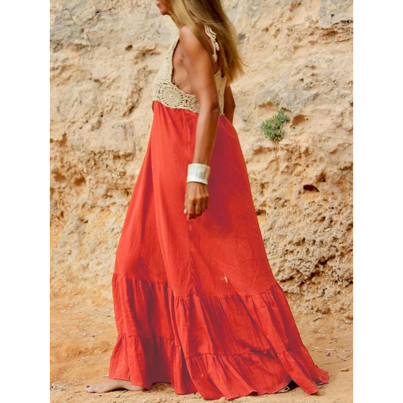 V-neck Strap Halter Dress in Elegant Design