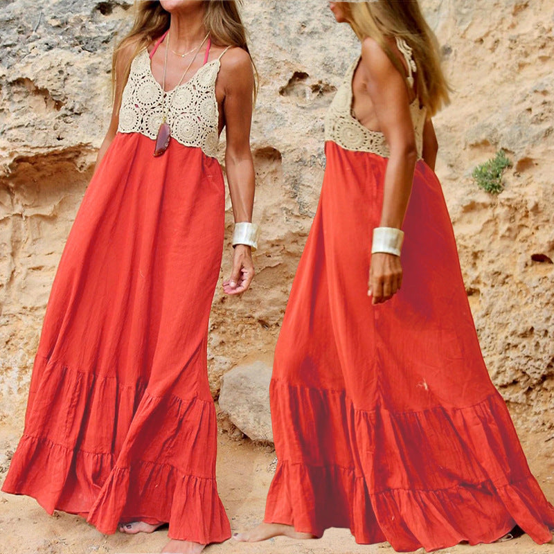 V-neck Strap Halter Dress in Elegant Design