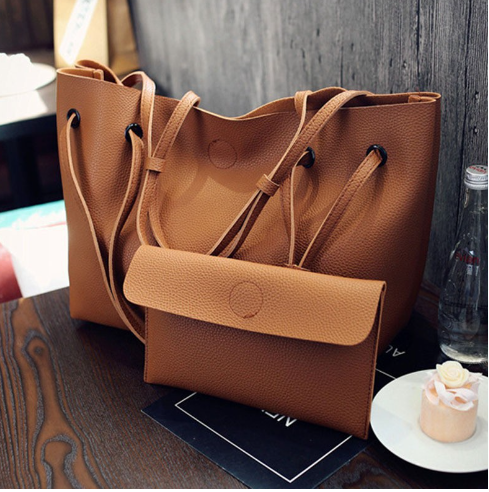 Leather large shoulder bags in (multi color)