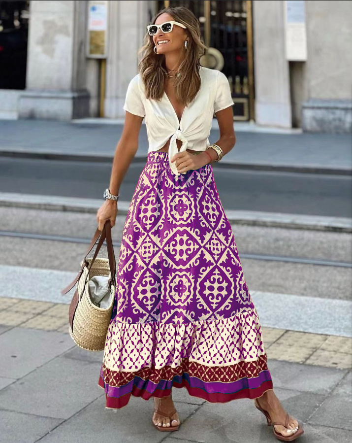 Printed Summer Swing Flow Skirts