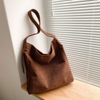 Corduroy Bucket Bag for Students and Young Adults