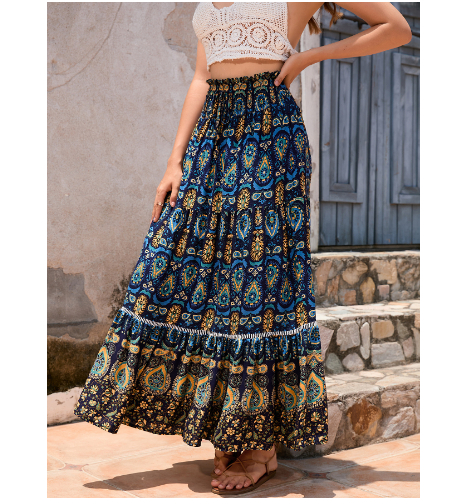 Printed Summer Swing Flow Skirts