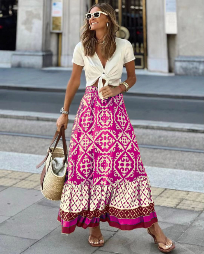 Printed Summer Swing Flow Skirts