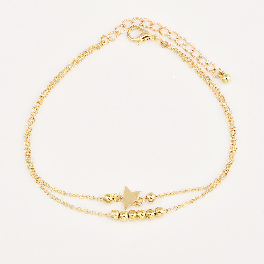 Pineapple Pendant Beaded Anklet Summer Beach Fashion